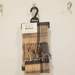 Authentic Barbour cashmere/wool plaid scarf new